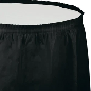 Black Velvet Table Skirt Plastic 74cm x 4.26m - Picture 1 of 1