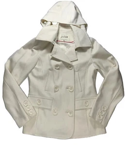 grane Wool Coat Sz S Removable Hood Cream - Picture 1 of 4