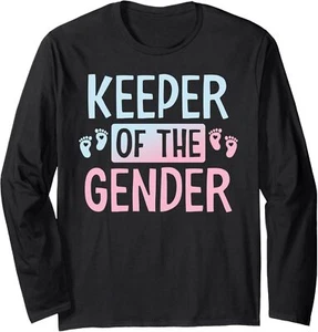 Keeper of The Gender - Baby Announcement Reveal Long Sleeve T-Shirt - Picture 1 of 7