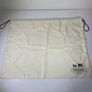 Coach Leatherware Handbag Dust Bag Purse Cover Drawstring 19x15" Ivory Satin - Picture 1 of 7
