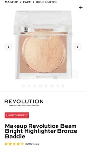*B'FRIDAYSALE* Makeup Revolution Beam Bright Highlighter Bronze Baddie - Picture 1 of 7