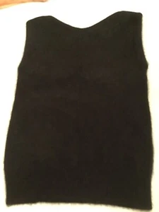 Rafique Black Sleeveless Sweater Vest Angora & Lamb's Wool Blend Sz S NWOT - Picture 1 of 4