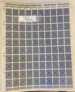 1923 ALEMANIA PROBLEMAS DE INFLACIÓN Hoja Completa 20M, SG321 Michel 319AWa - Imagen 1 de 1