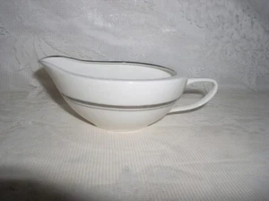 Imperial Bone China Fukagawa Japan White with Silver Trim Creamer - Picture 1 of 3