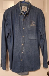 Ducks Unlimited Embroidered Denim Button Up Long Sleeve Shirt Mens Size Medium - Picture 1 of 6