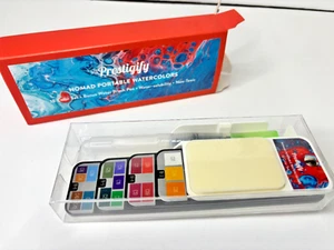 Prestigify Nomad Tragbares Aquarell 18 Farben Sets Wasserpinsel Neu im Karton - Bild 1 von 4