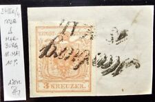 Österreich 1850 / 3 Kr, rosa, HP, Type III.a/4, (MARBURG ) Briefstück, Sig.
