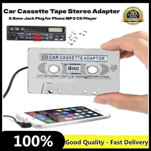 CAR AUDIO TAPE CASSETTE ADAPTER IPHONE IPOD MP3 CD RADIO NANO 3.5mm JACK AUX - Picture 1 of 2
