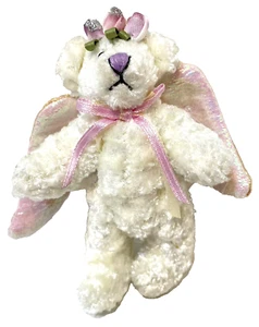 Rare Ganz Itty Bitty Spring Wings Mini Plush White Angel Bear Jointed 4.5 inches - Picture 1 of 5