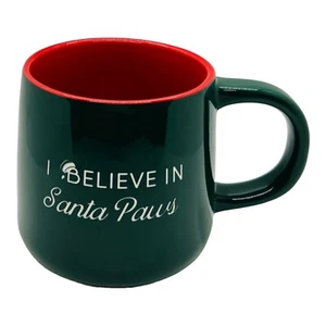 Taza de té de café rojo y verde ""I Believe in Santa Paws"" para vacaciones de Navidad regalo - Imagen 1 de 10