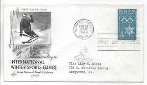 CUBIERTA DEL PRIMER DÍA, JUEGOS INTERNACIONALES DE DEPORTES DE INVIERNO~ BOSQUE NACIONAL TAHOE, CA - Imagen 1 de 1