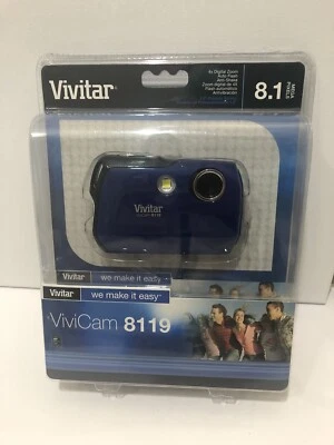 Vivitar Compact Digital Camera Vivicam 8119 Auto Flash 8.1 MP Blue Brand New - Image 1 of 4