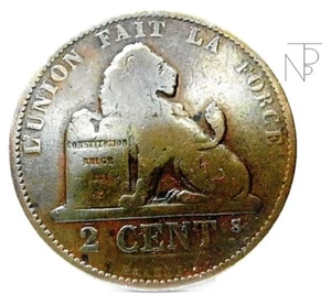 Belgium-Belgio (Leopold II) 2 Centimes Lion-Brussels - Bild 1 von 7
