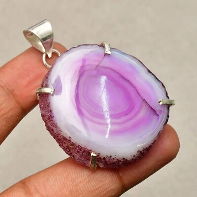 Ciondolo gioiello fatto a mano in argento sterling 925 pietra preziosa quarzo... - Immagine 1 di 4