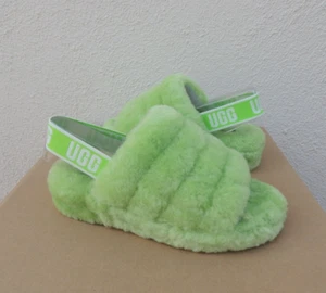 UGG APPLE FLUFF YEAH SLIDE SHEEPSKIN SLIPPER SANDALS, WOMEN US 8/ EUR 39 ~NEW - Picture 1 of 4