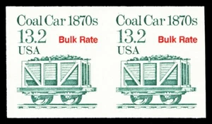 Scott 2259a 1988 13.2c Coal Car Transportation Coil IMPERF ERROR Pair Mint VF NH - Picture 1 of 1