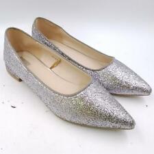 Forever 21 Womens Silver Glitter Synthetic Pointed Toe 00139755 Flats Shoes 7