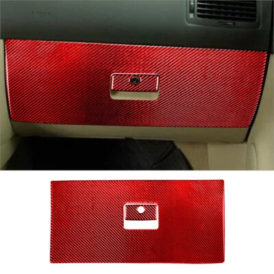Kit de guantera interior de fibra de carbono roja de 2 piezas para Volkswagen Golf Foto 1 de 4