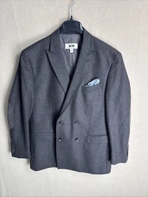 Abrigo Deportivo Joseph Abboud Para Hombres Cuatro Botones L Grande Marrón Tweed Codo Parche Pico Foto 1 de 4