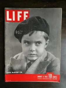 Life Magazine August 3, 1942 - General MacArthur's Son - James Petrille - Ads S - Foto 1 di 2