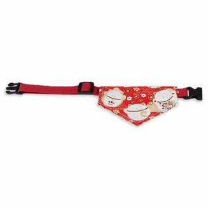 Halsband mit Hundehalstuch mit Roten Glückskatzen - Halstuch Baumwolle Hund - Bild 1 von 4
