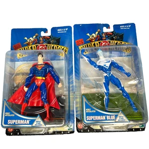 Lot of 2 VTG 1999 Hasbro Superman Action Figures - Superman / Blue Superman - Picture 1 of 7