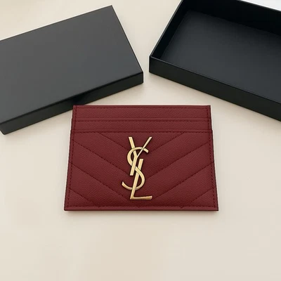 YSL Card holder Burgundy - Image 1 of 4