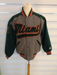 Miami Hurricanes Wool Varsity Starter Jacket XL Coat Vintage Ncaa Bomber - Bild 1 von 22