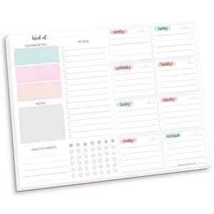 bloom daily planners Planning Pad 8.5x11 Weekly To-Do List & Planner, Pastel - Picture 1 of 17