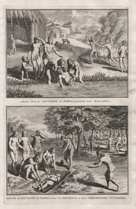 Paria Peninsula Venezuela America Indians Indianer funeral ritual engraving 1723 - Bild 1 von 1
