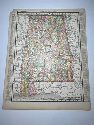 Mapa del estado de Florida 1895/1901 fm 1902 Rand McNally Imperial Atlas VER DESCRIPCIÓN Foto 1 de 4