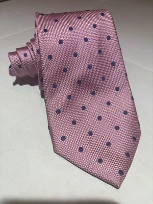 Corbata de vestir Charles Tyrwhitt para hombre talla 59” 3” rosa punteada seda negocios formal Foto 1 de 4