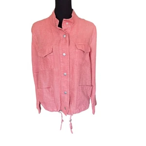 C&C California Coral 100% Linen Utility Jacket, Size Medium, Cottagecore, Basic - Picture 1 of 5