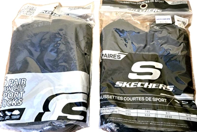 Calcetines deportivos negros de corte bajo Skechers para hombre talla 6-12 (2 paquetes de 6) NUEVO Foto 1 de 4