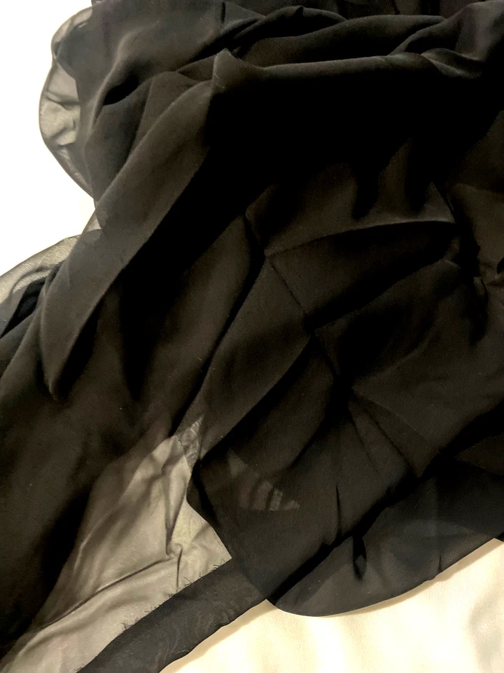 Tela de gasa poliéster negro transparente 2 yardas x 44" Foto 1 de 1