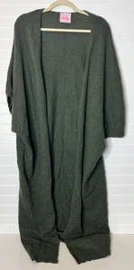 CRUSH 100% Cashmere Open Cardigan kimono Sweater SZ 0- S Green Oversized Luxury - Bild 1 von 12