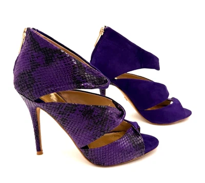 Босоножки Thalia Sodi Rosanny фиолетовая змеиная кожа на высоком каблуке женские размер 6 М бывшие в употреблении - Изображение 1 из 4