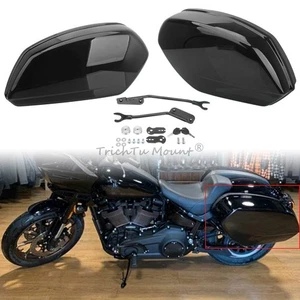 Black Hard Saddlebags Bags For Harley Low Rider ST FXLRST El Diablo FXRST 2022 - Foto 1 di 24