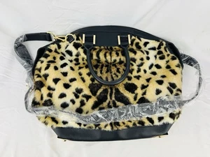 Bolso de hombro Donna Salyers Fabulous Furs de piel sintética visón estampado de leopardo - Imagen 1 de 7