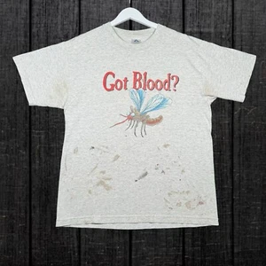 Grafica zanzara vintage anni 90 got blood? Camicia Grande - Insetti Natura Animale - Foto 1 di 8