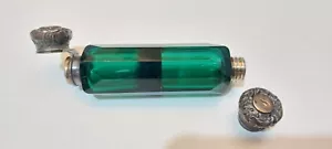 Antique Victorian Emerald Green Glass Double ended scent bottle - Picture 1 of 7