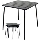 Metal Outdoor Furniture Heavy Duty Garden Cafe Patio Seating Table Chair Party