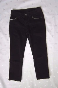 RALPH LAUREN Girls Studded Pocket Trim Black Corduroy Pants ~ Size 5 - Picture 1 of 11