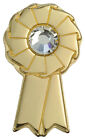 Brooch - Competition Ribbon Gold With Crystal And Keep Sake Tin