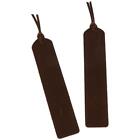 2PCS Brown Leather Bookmarks Rectangle Religious Bookmarks