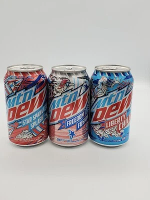 2024 NUEVO Lote de 3 latas de rocío MTN Freedom Fusion Liberty Chill Star Spangled Splash Foto 1 de 4