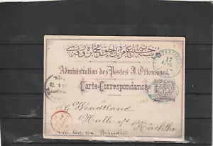 Turkey Constantinople POSTAL CARD TO Germany 1878 - Picture 1 of 2