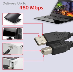 Premium USB 2.0 Print Cable AMBM for Samsung HP Brother Printer Scanner 5M 3M 2M - Picture 1 of 14