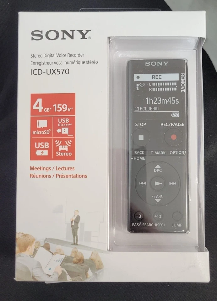Grabadora de voz digital Sony ICD-UX570 Series UX570 negra Foto 1 de 1