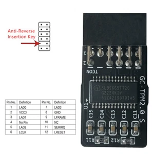2.0 TPM Module For GIGABYTE GC-TPM2.0_S TPM Module (12 Pin 12-1) Z390 C246 C621 - Zdjęcie 1 z 5